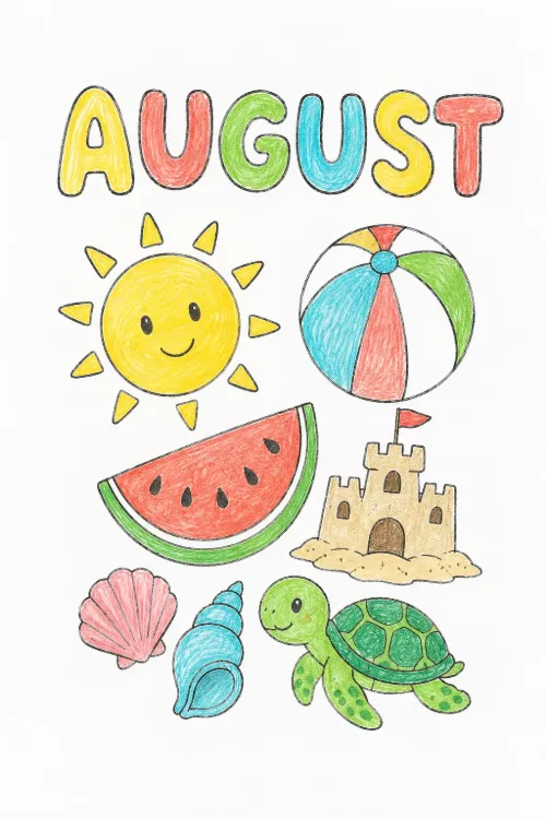 August coloring pages August coloring pages