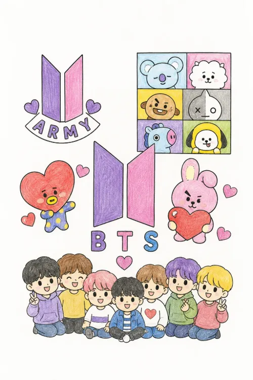 Bts coloring pages