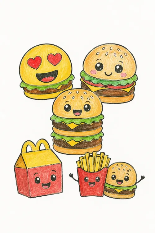 Burger coloring pages