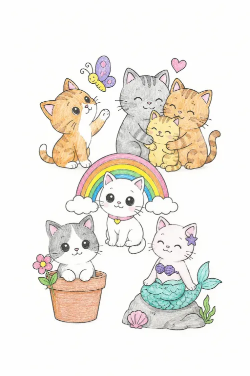 Cat coloring pages