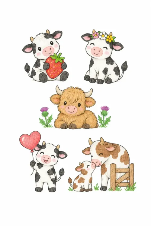 Cow coloring pages
