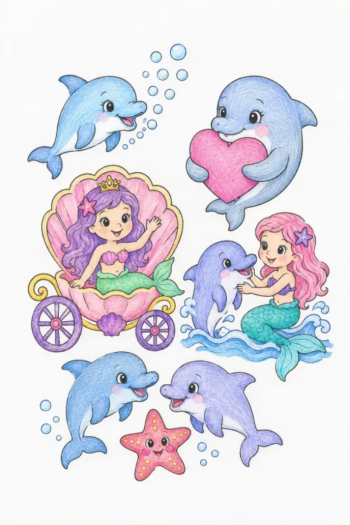 Dolphin coloring pages