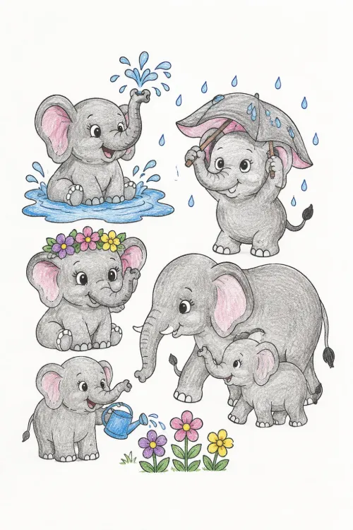 Elephant coloring pages