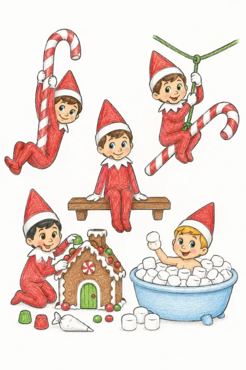 Elf On The Shelf coloring pages