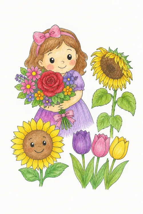 Flower coloring pages
