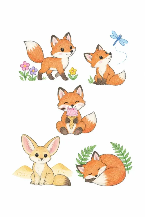 Fox coloring pages