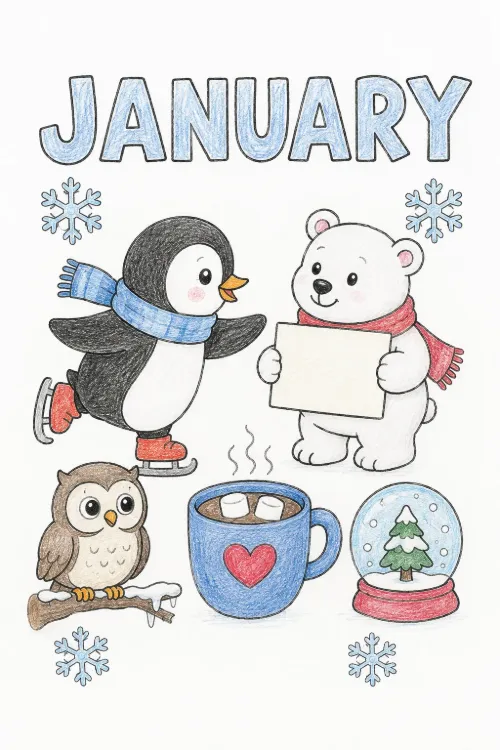 January coloring pages