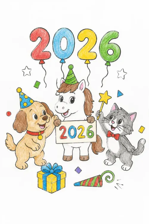 New Year coloring pages