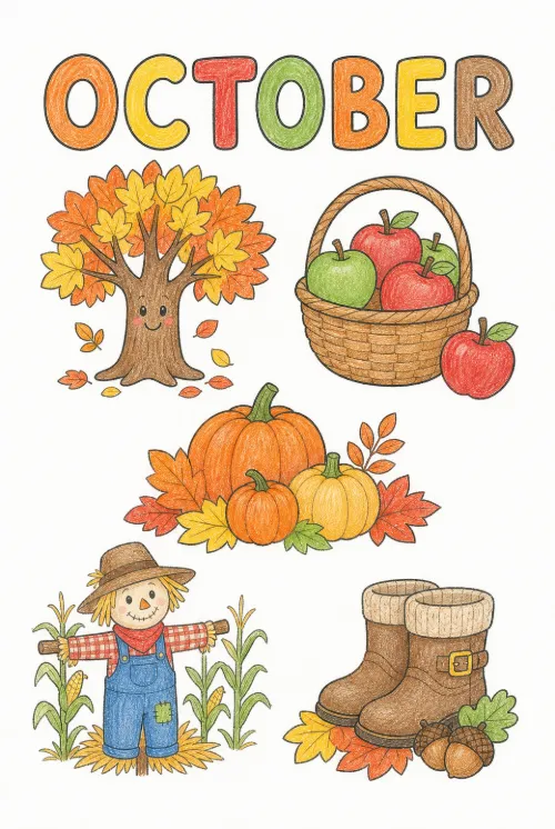October coloring pages