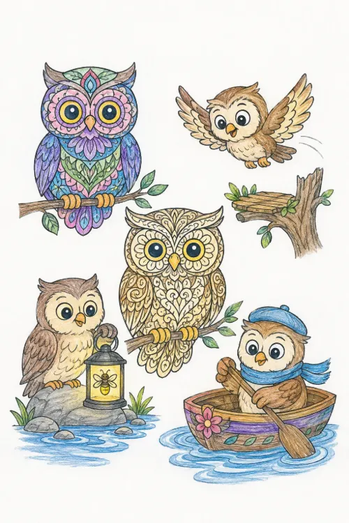 Owl coloring pages