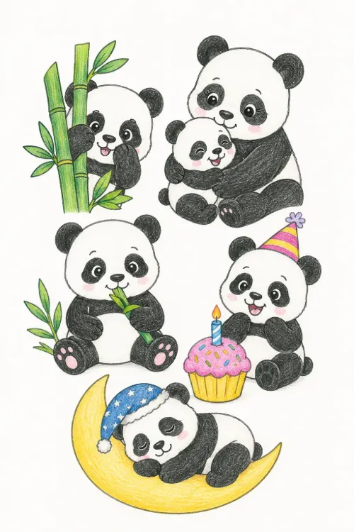 Panda coloring pages