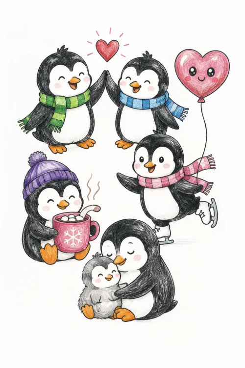 Penguin coloring pages