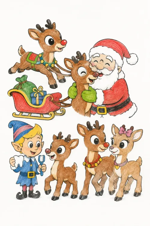 Rudolph coloring pages