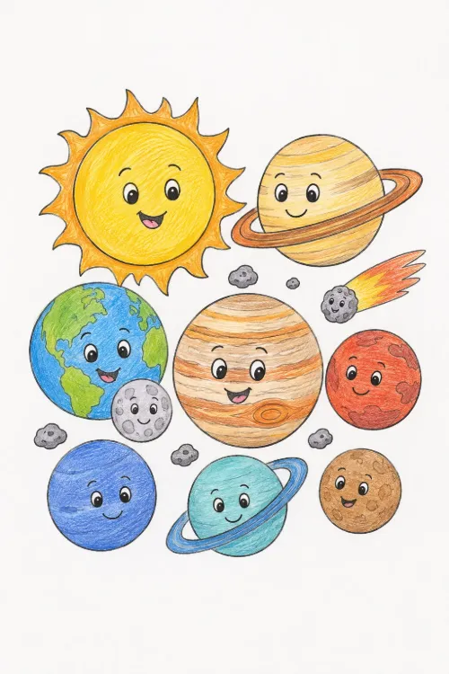 Solar System coloring pages
