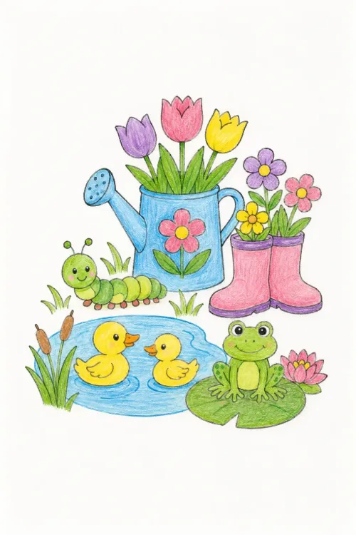 Spring coloring pages