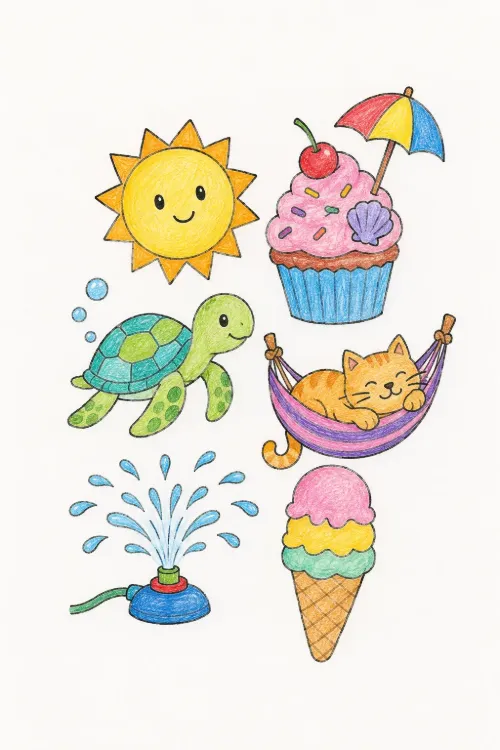 Summer coloring pages