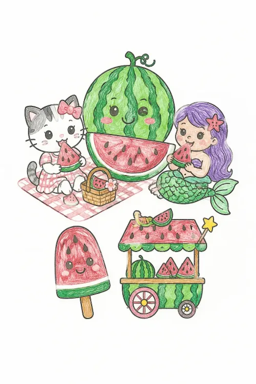Watermelon coloring pages Watermelon coloring pages