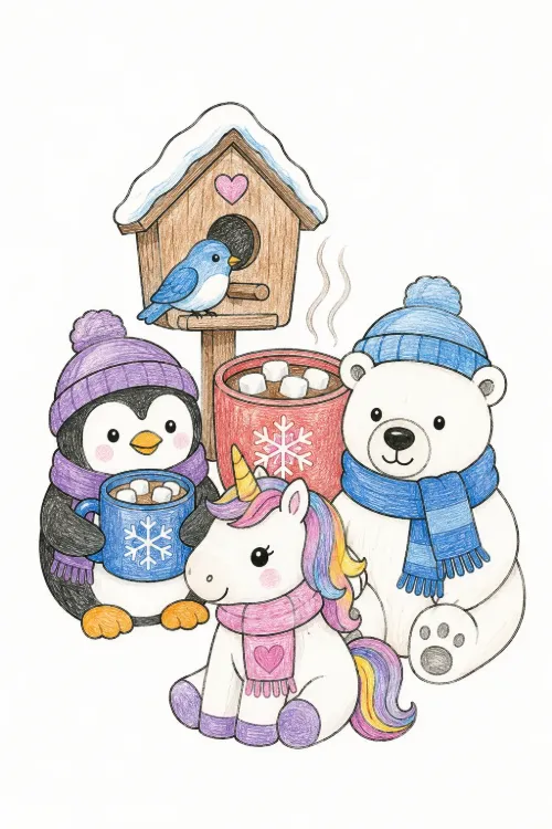 Winter coloring pages