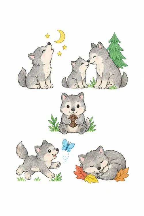 Wolf coloring pages
