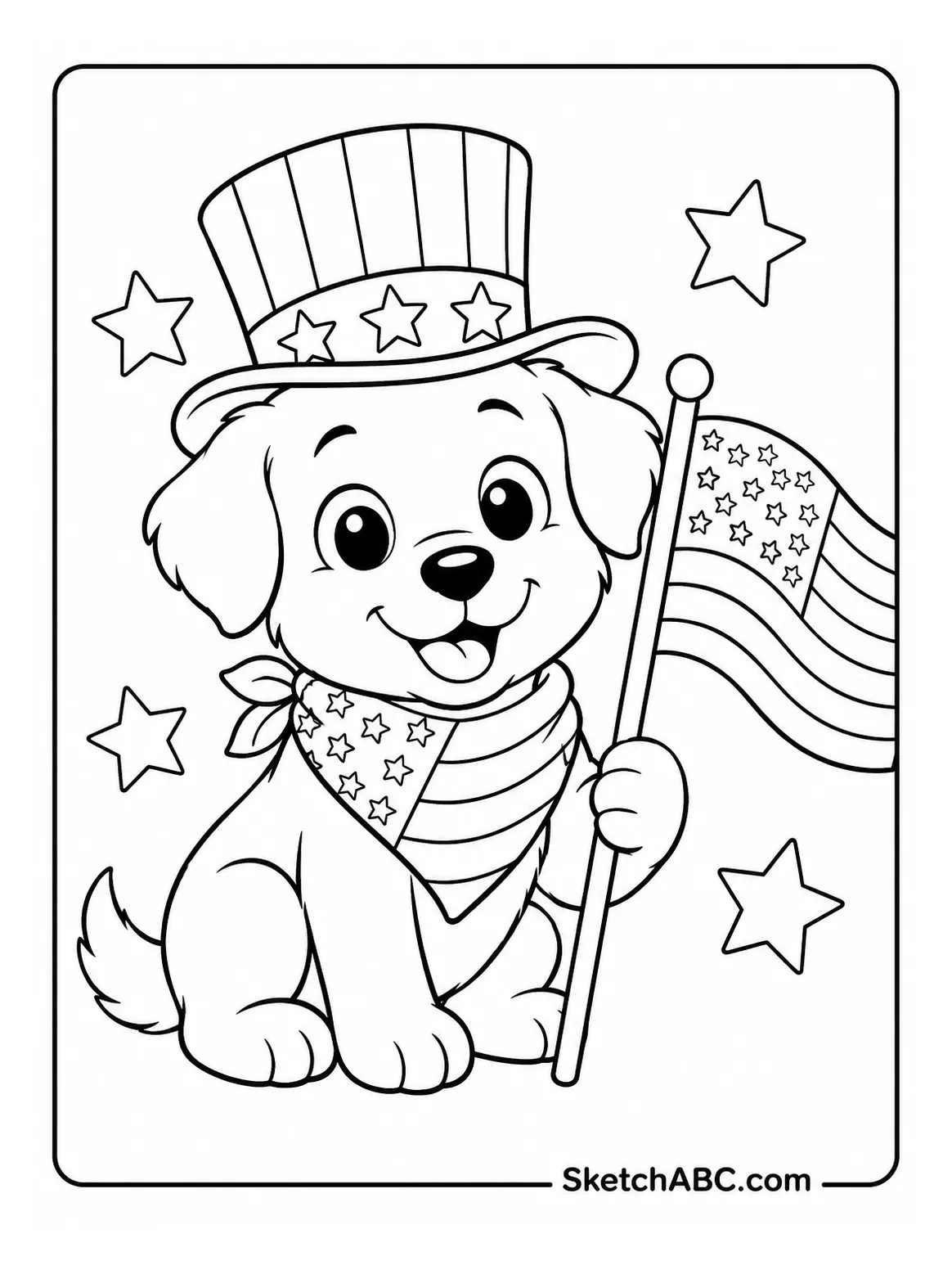Patriotic Puppy coloring pages