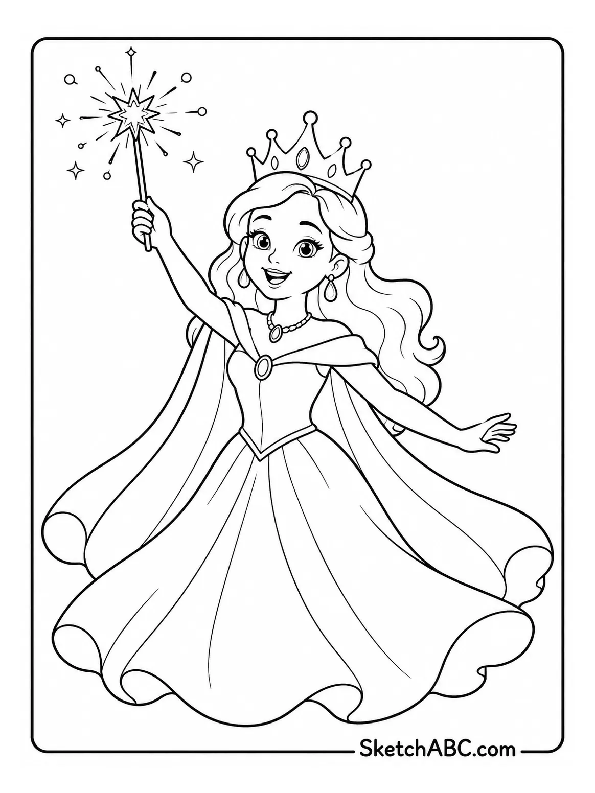 Crown and Sparkler Queen coloring pages
