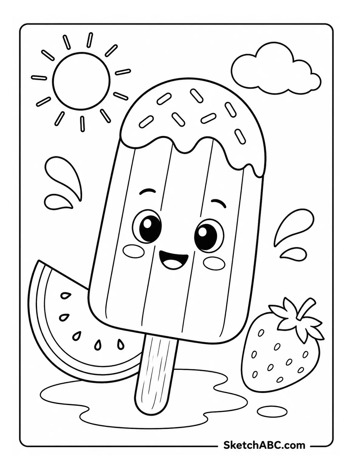 August Popsicle Treat coloring pages