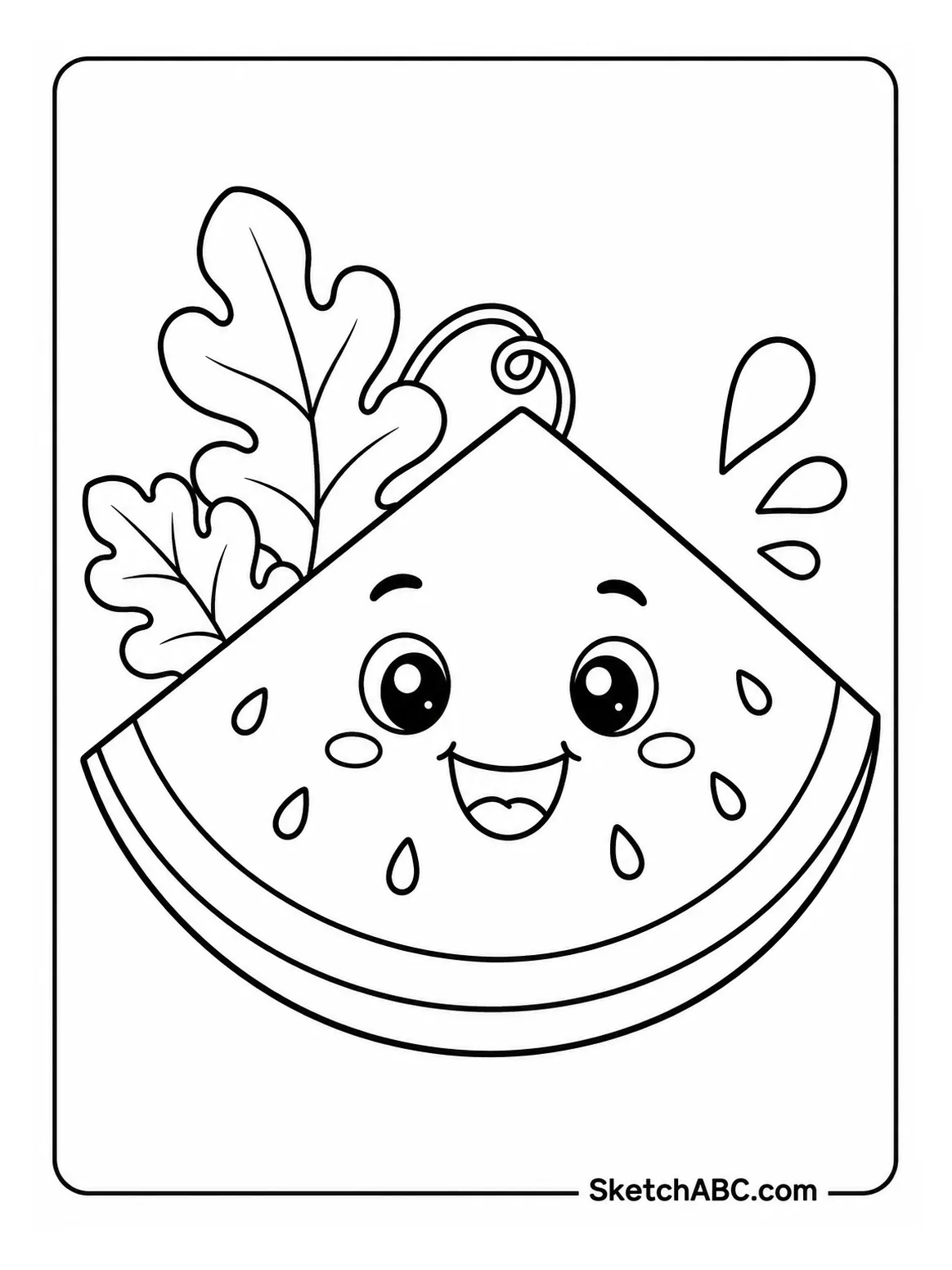 August Watermelon Smile coloring pages