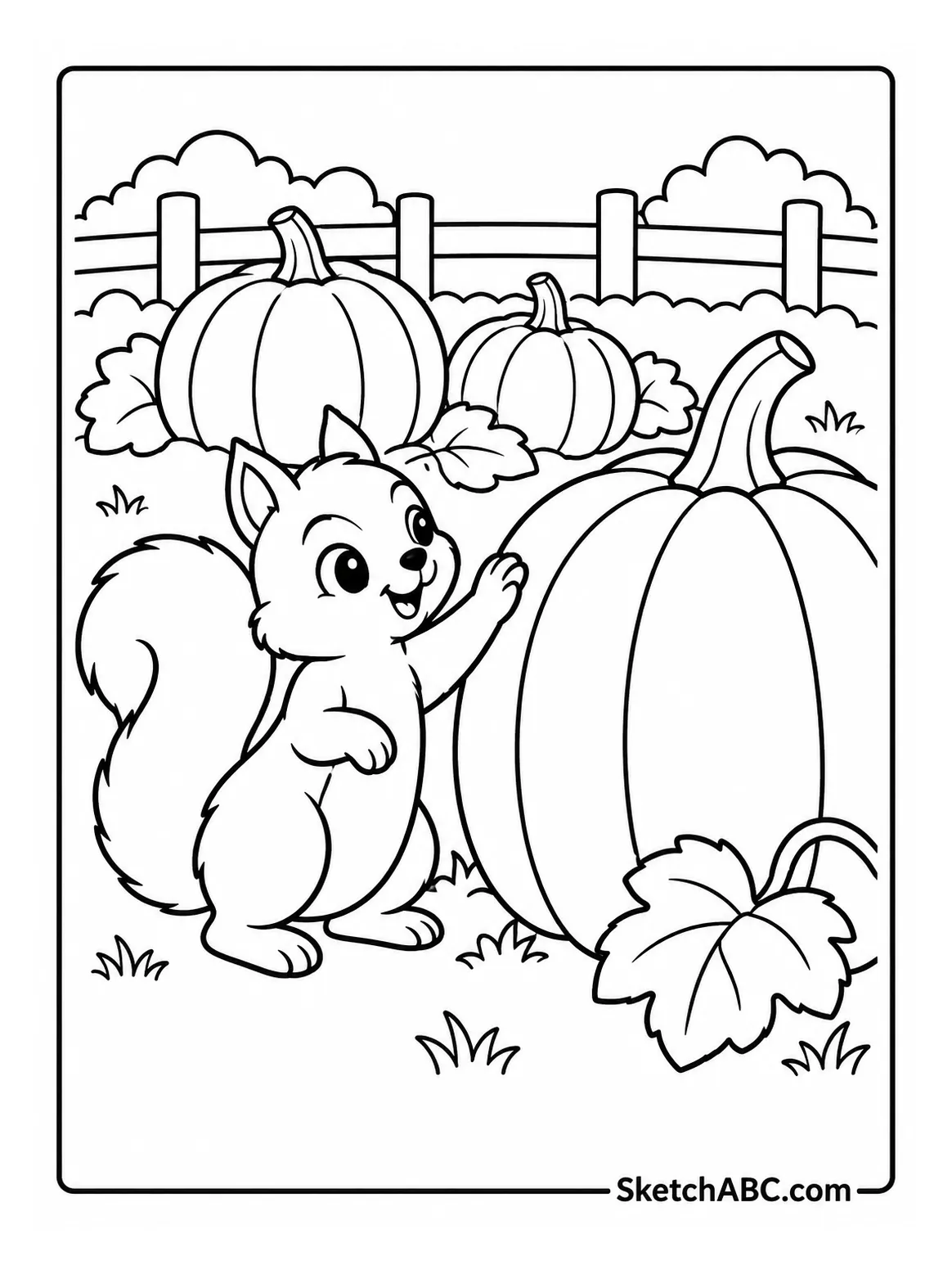 Pumpkins and a Friend coloring pages