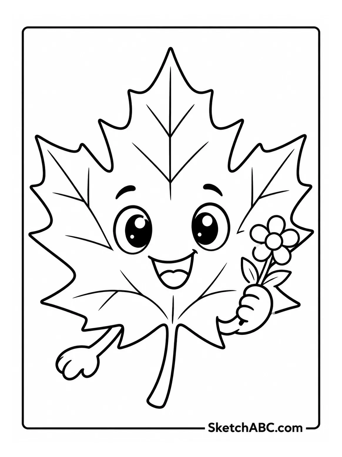 Smiling Maple Leaf coloring pages