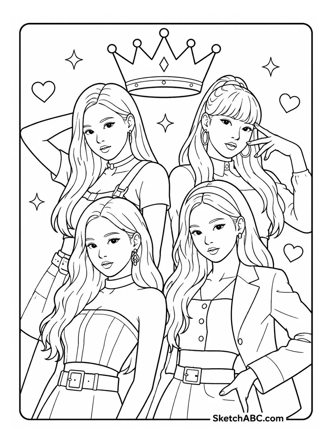 BLACKPINK Queens of K Pop coloring pages
