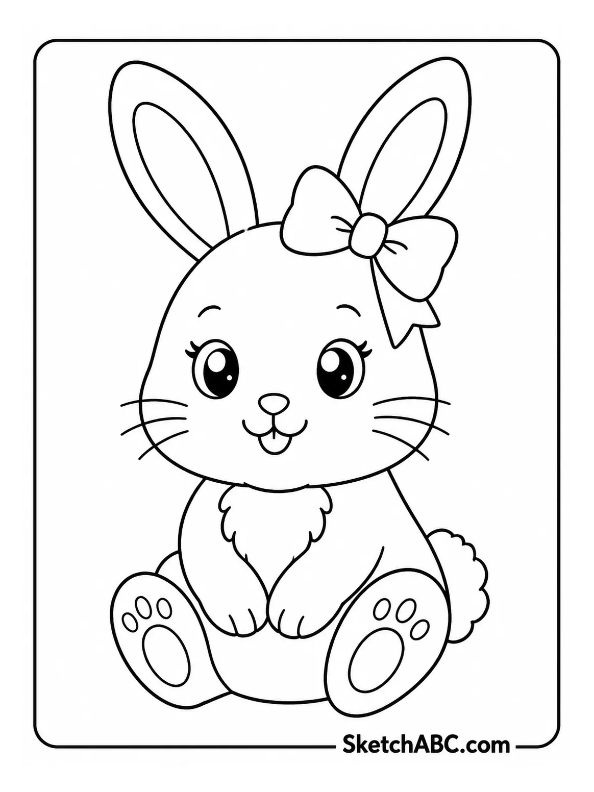 Bunny Wearing A Bow coloring pages Bunny Wearing A Bow coloring pages