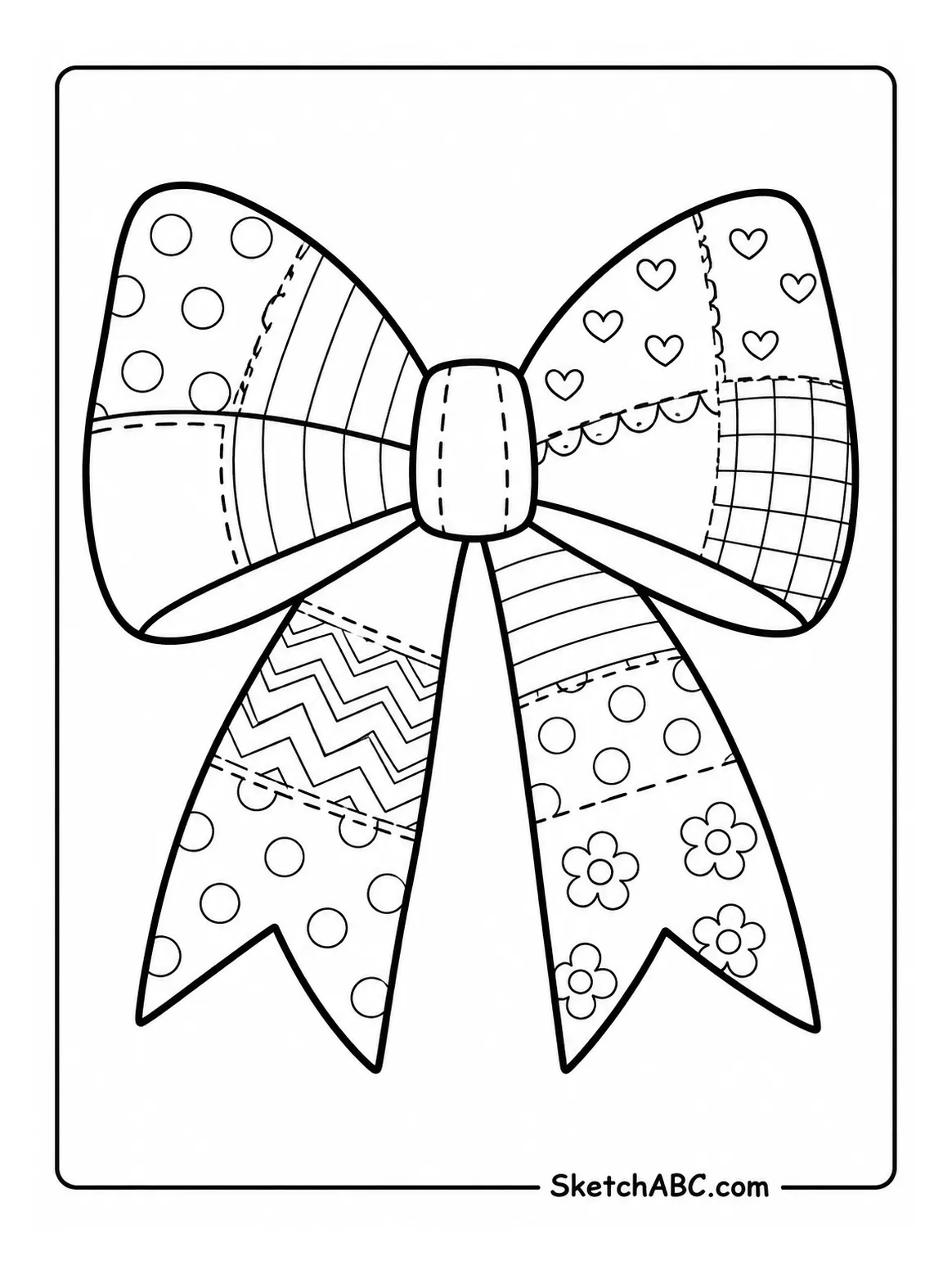 Patchwork Bow Design coloring pages Patchwork Bow Design coloring pages