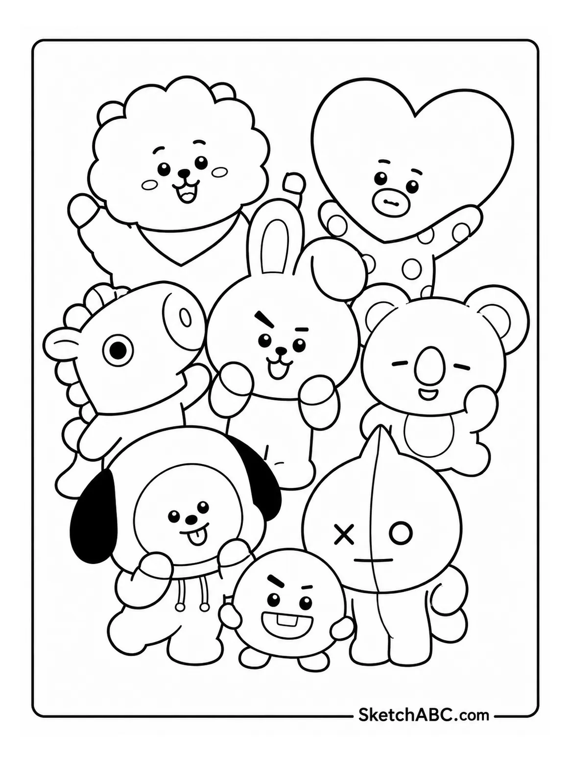 Bt21 Character Panel coloring pages Bt21 Character Panel coloring pages