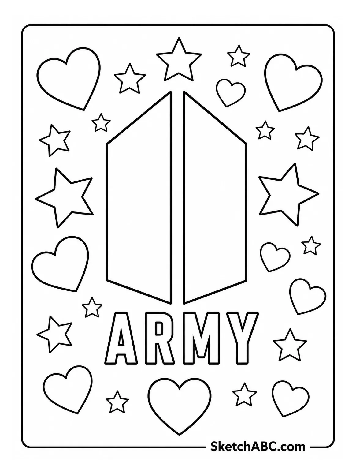 BTS ARMY Logo Art coloring pages BTS ARMY Logo Art coloring pages