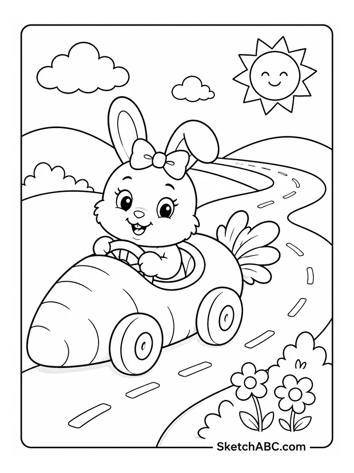 Carrot Car Driver coloring pages
