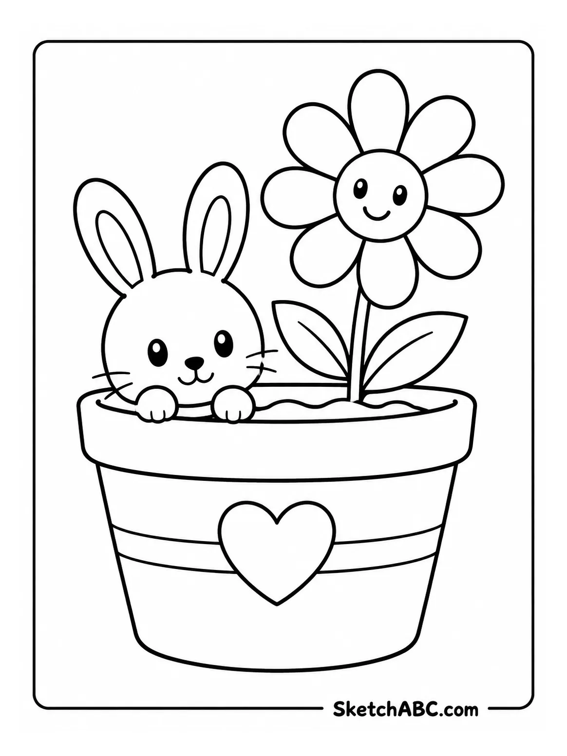 Flower Pot Peek coloring pages