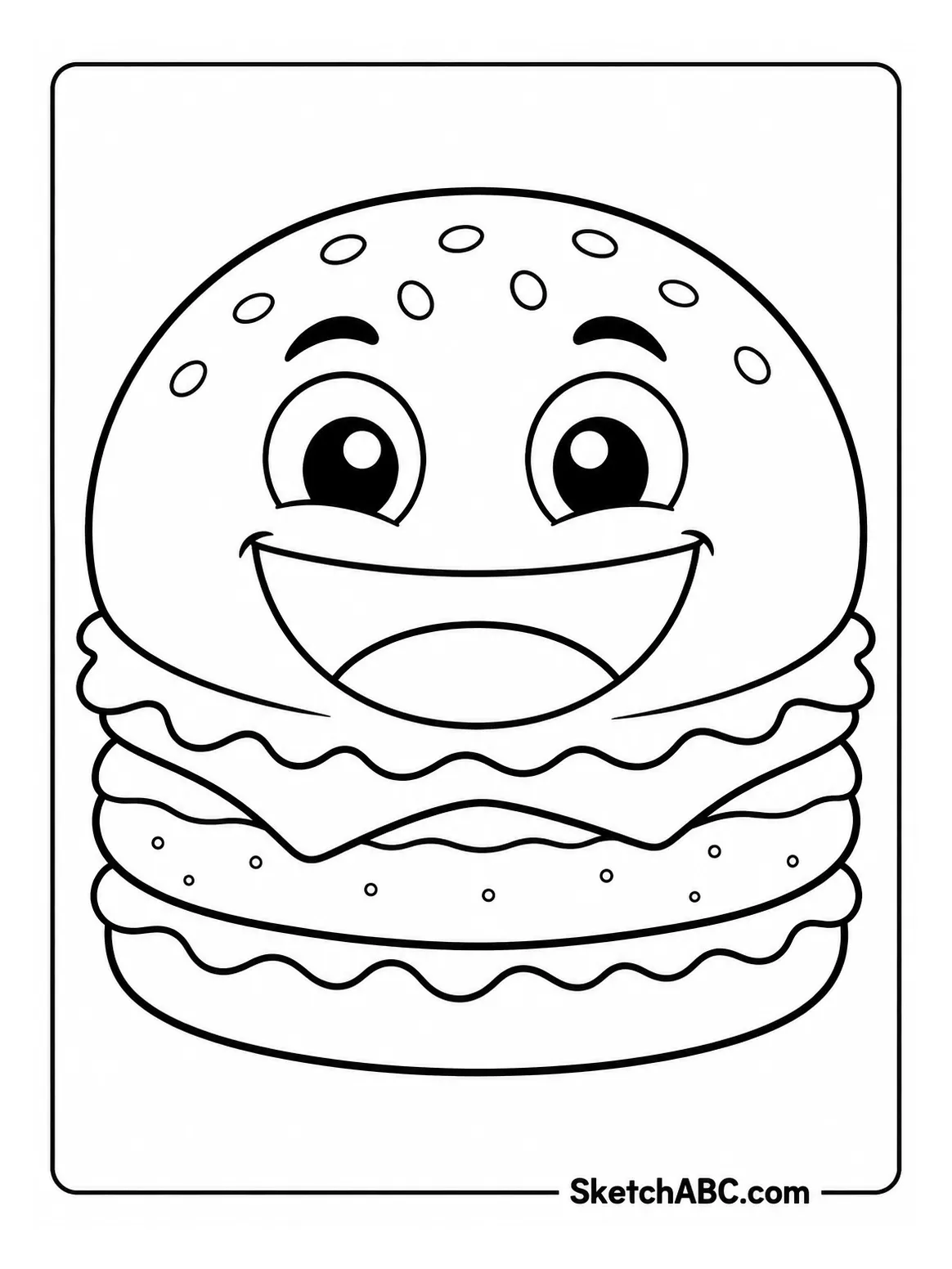 Burger Emoji Face coloring pages Burger Emoji Face coloring pages