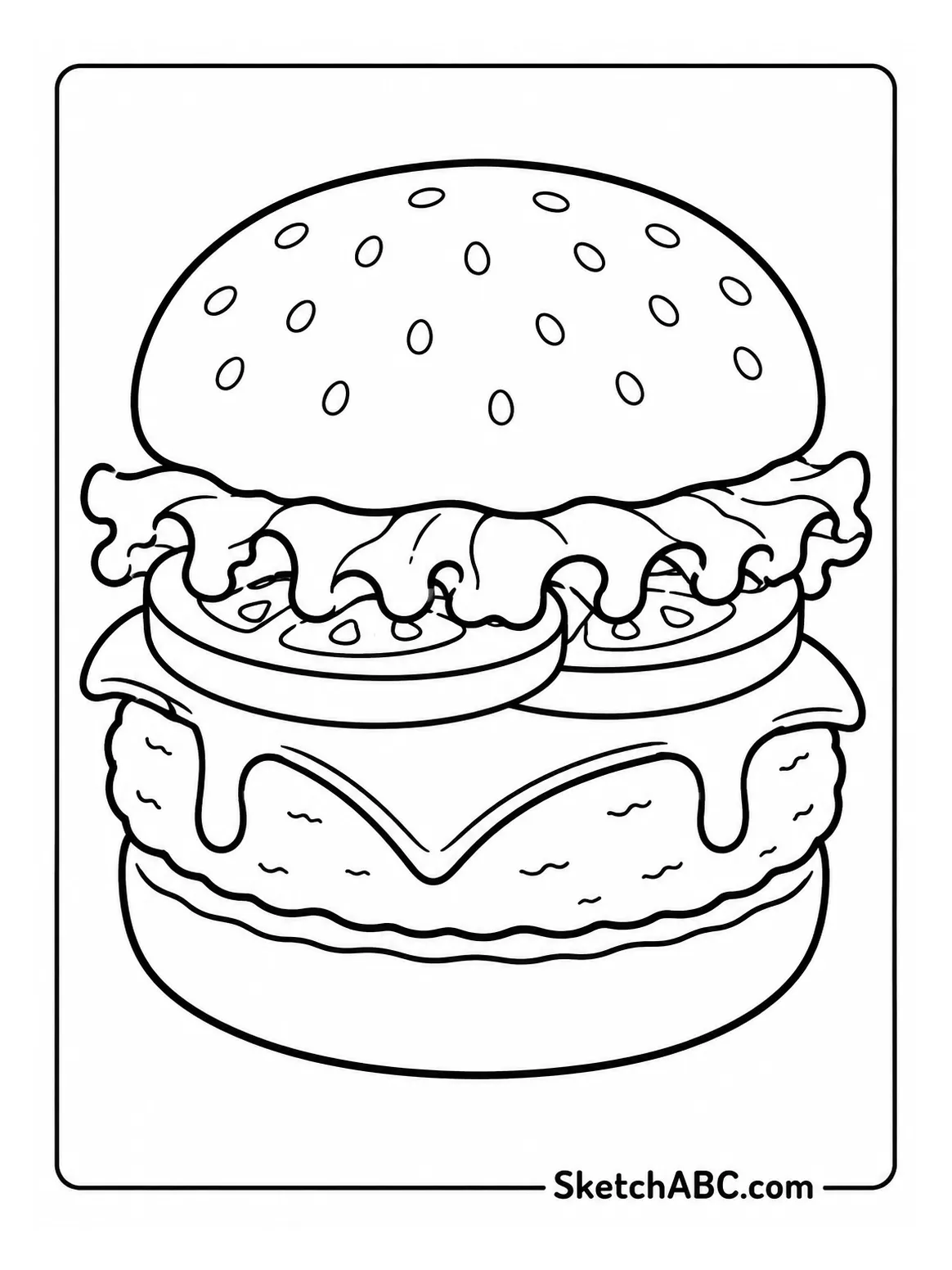 Classic Cheeseburger Stack coloring pages Classic Cheeseburger Stack coloring pages