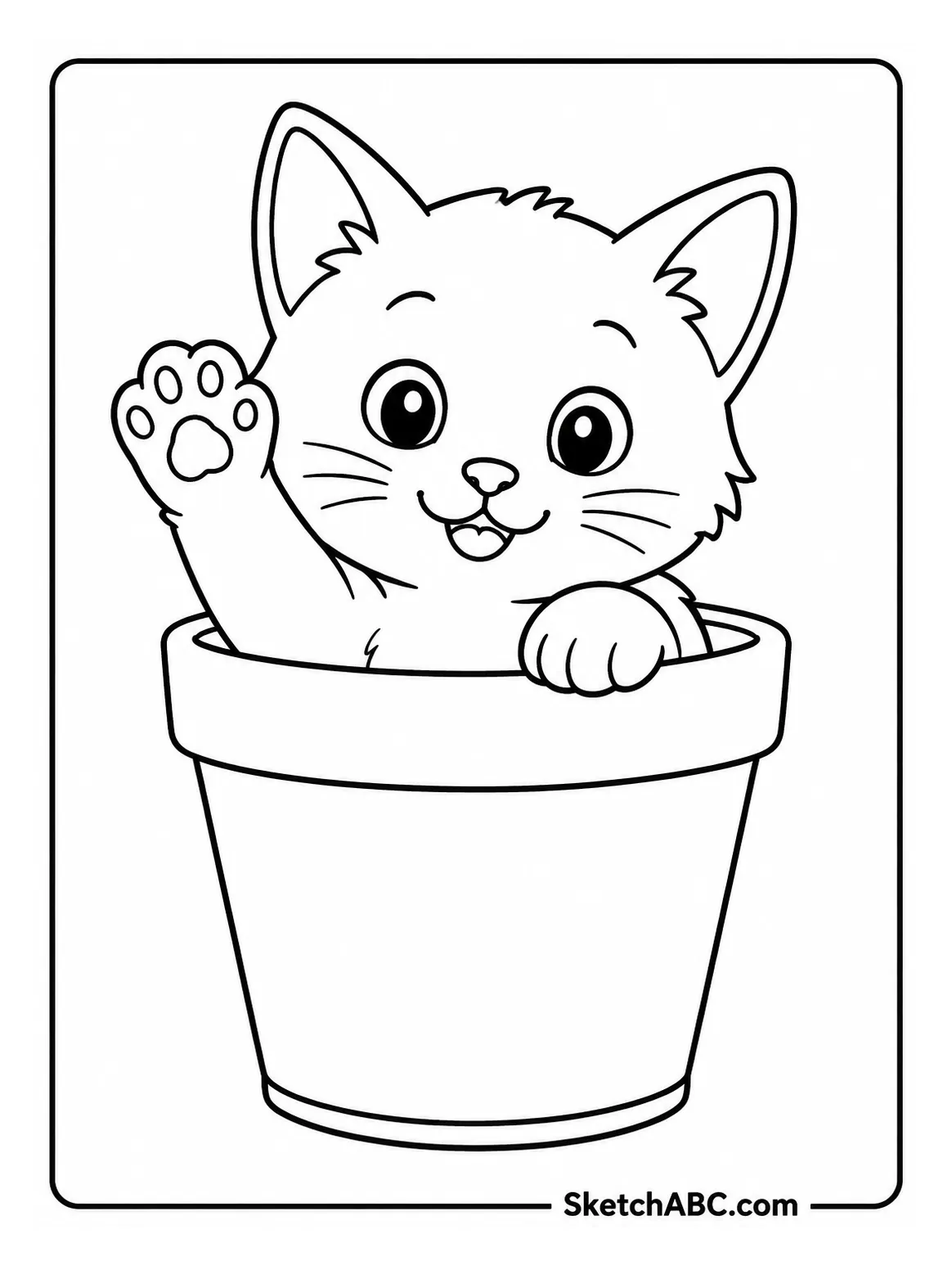 Kitten in a Flower Pot coloring pages Kitten in a Flower Pot coloring pages