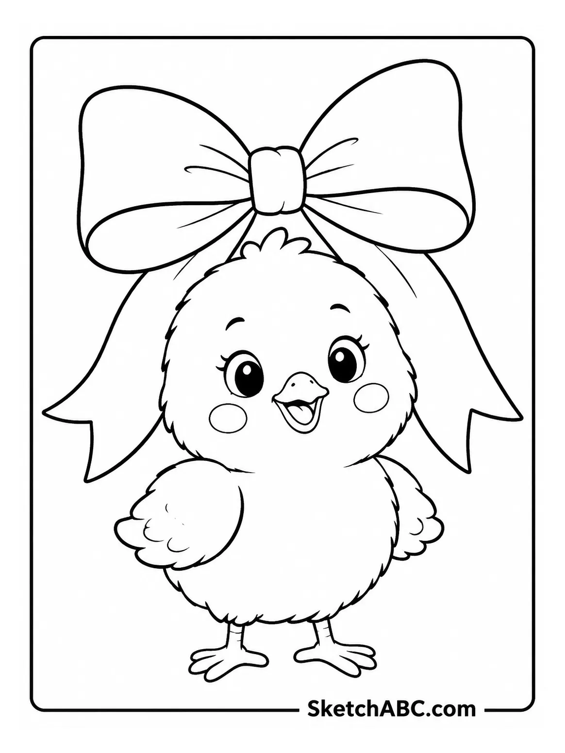 Chick With A Big Ribbon coloring pages Chick With A Big Ribbon coloring pages