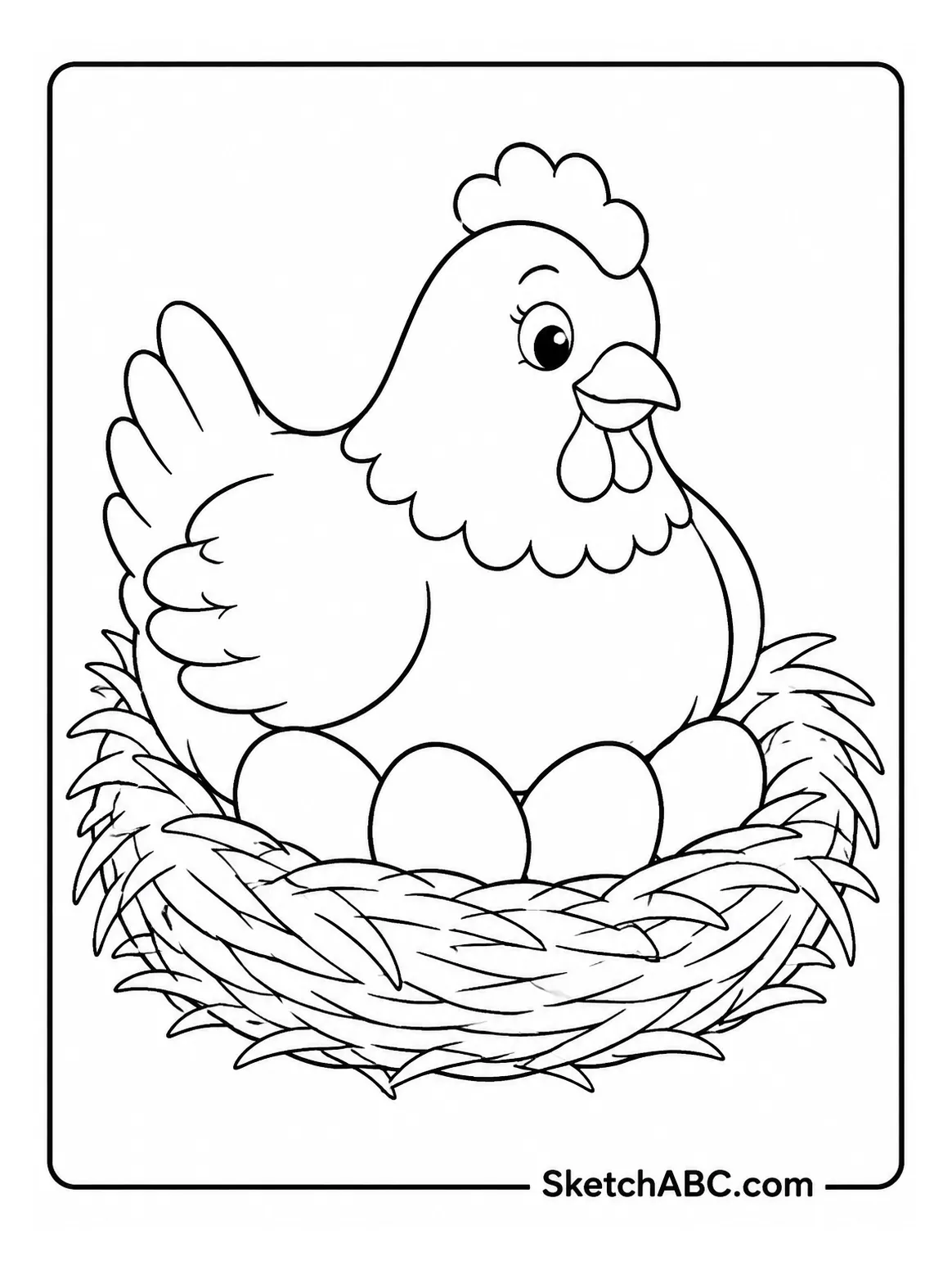 Hen Nesting On Eggs coloring pages Hen Nesting On Eggs coloring pages