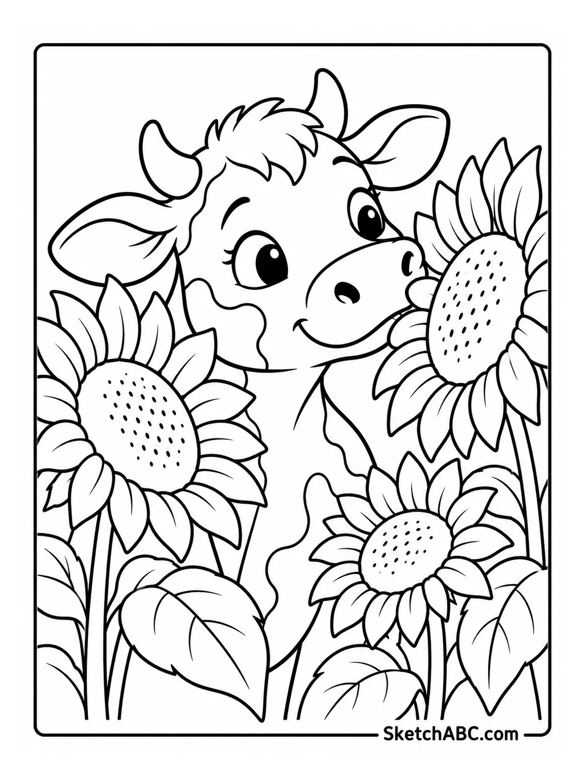 Peeking Through Sunflowers coloring pages Peeking Through Sunflowers coloring pages
