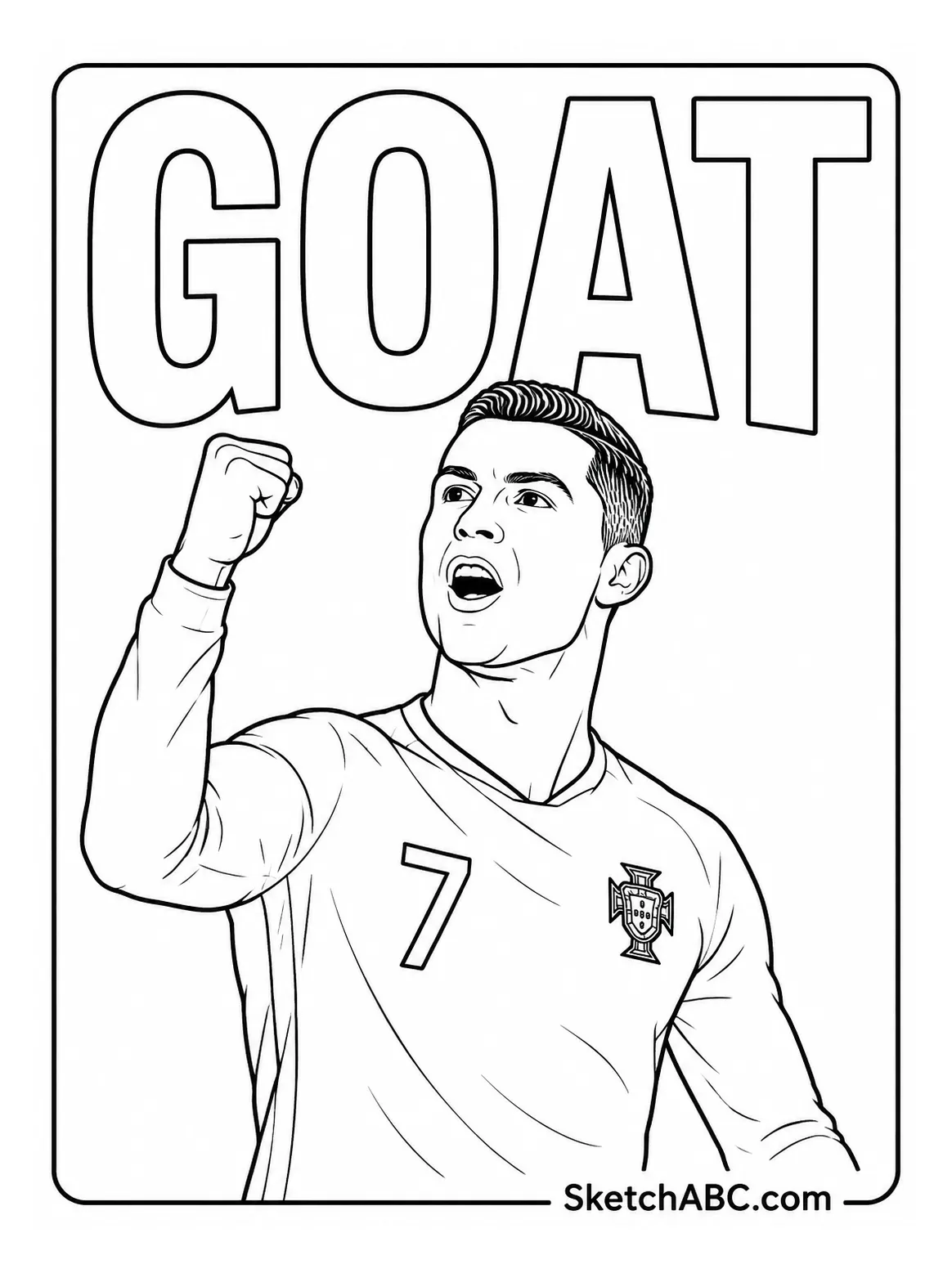 Cristiano Ronaldo GOAT Fist Pump coloring pages