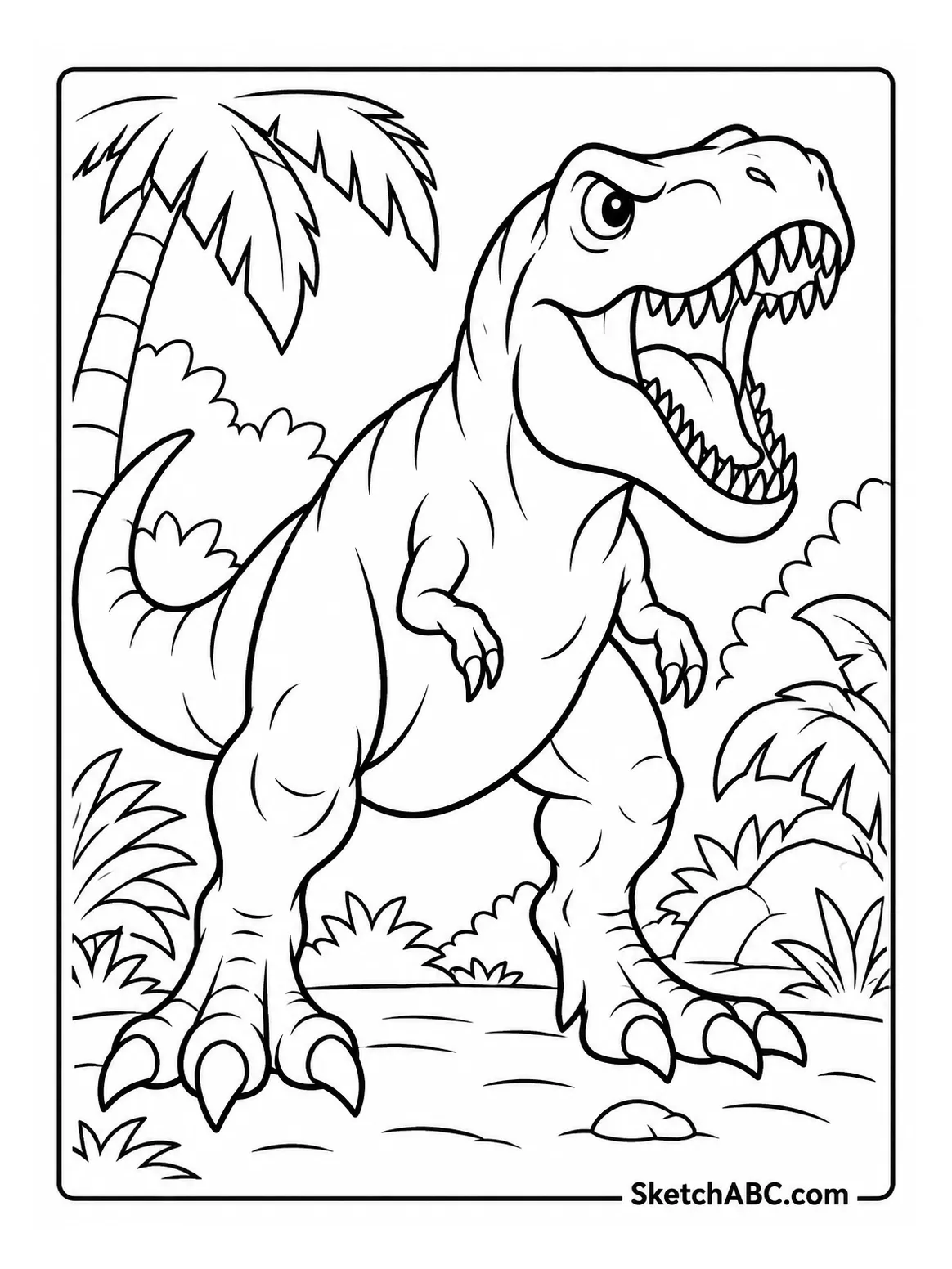 T rex Roaring in the Jungle coloring pages T rex Roaring in the Jungle coloring pages