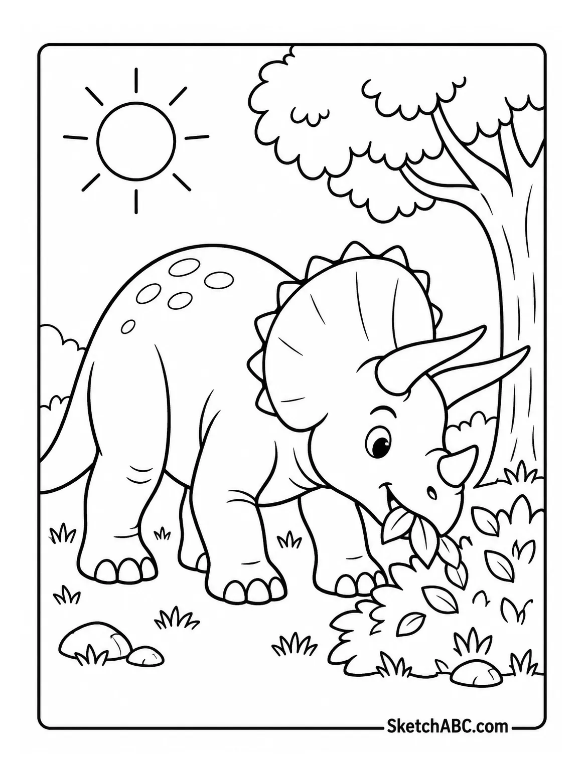 Triceratops Eating Leaves coloring pages Triceratops Eating Leaves coloring pages