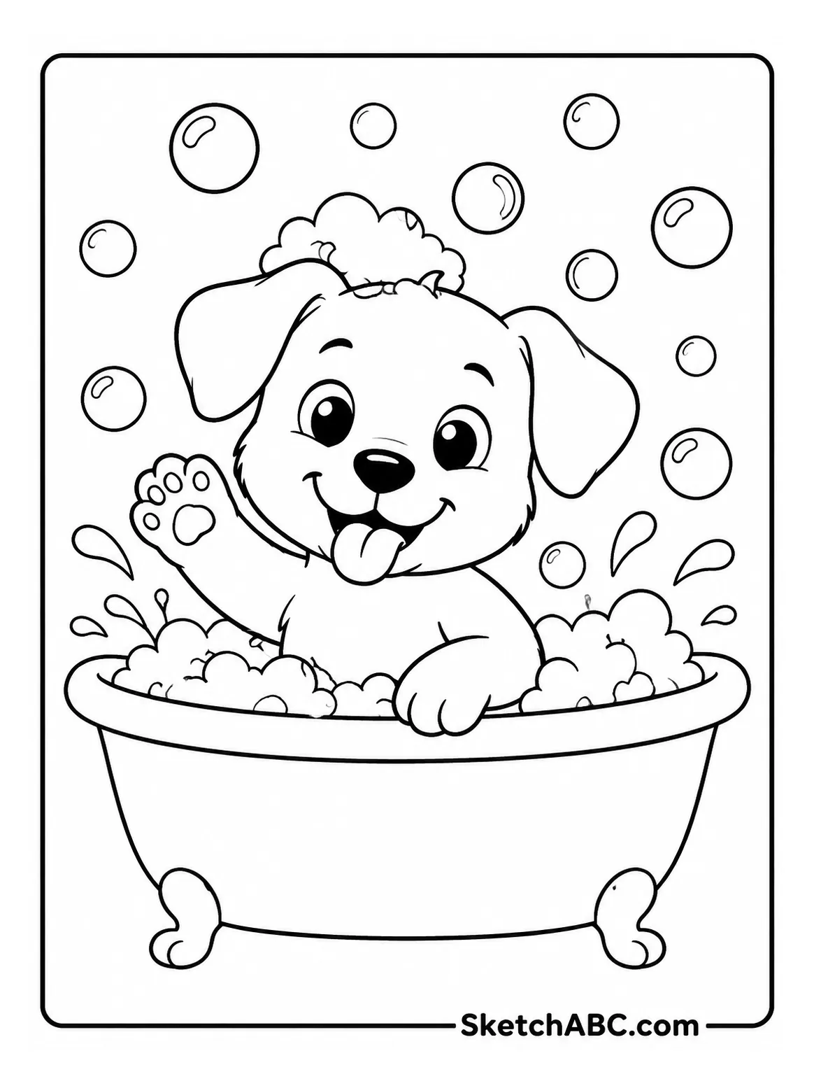 Puppy Bubble Bath Fun coloring pages Puppy Bubble Bath Fun coloring pages