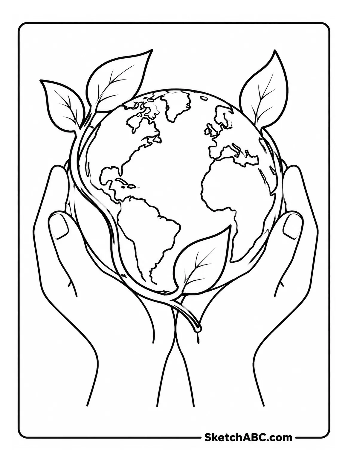 Earth in Caring Hands coloring pages Earth in Caring Hands coloring pages