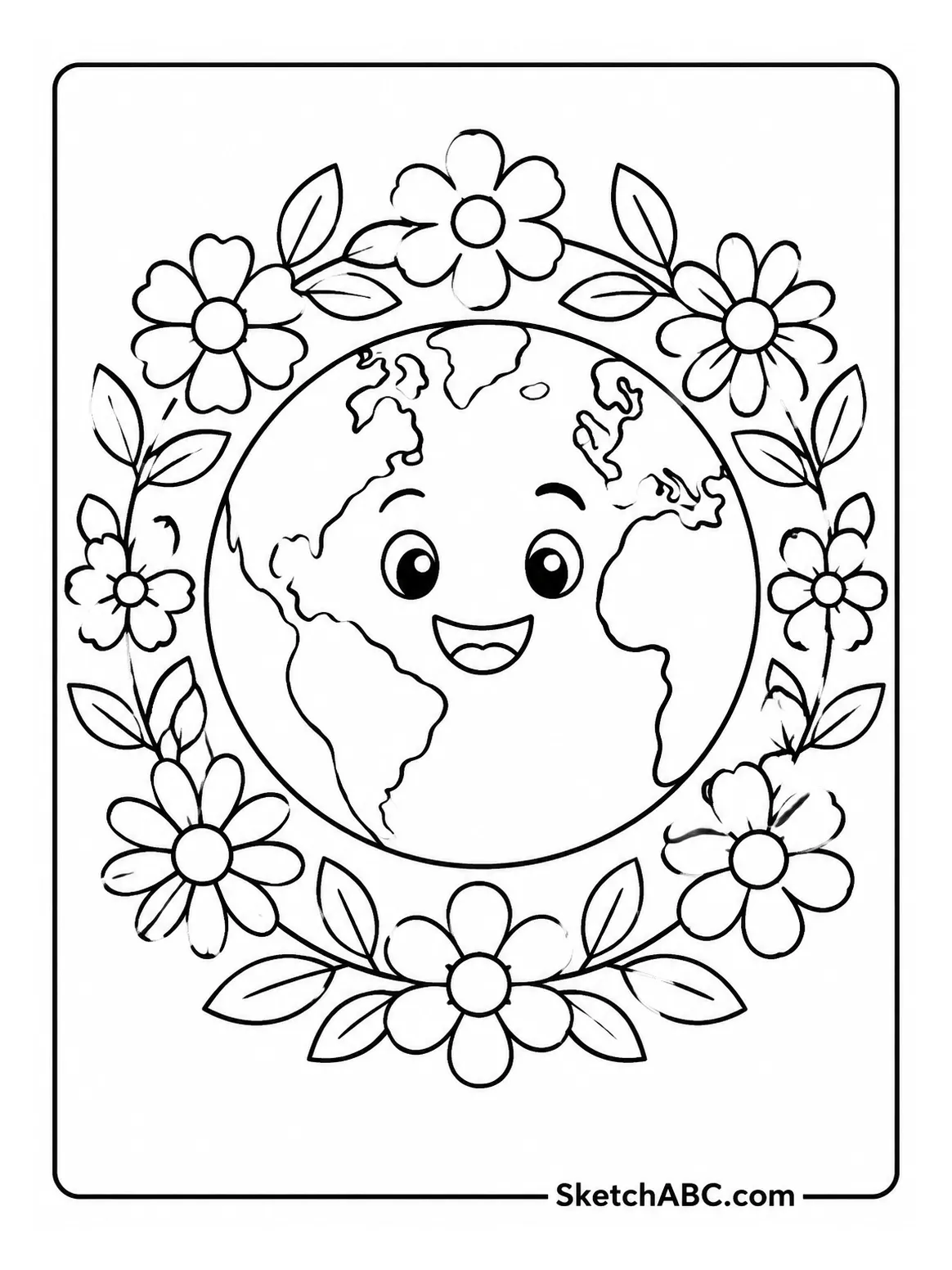 Happy Earth Day Smiling Planet coloring pages Happy Earth Day Smiling Planet coloring pages