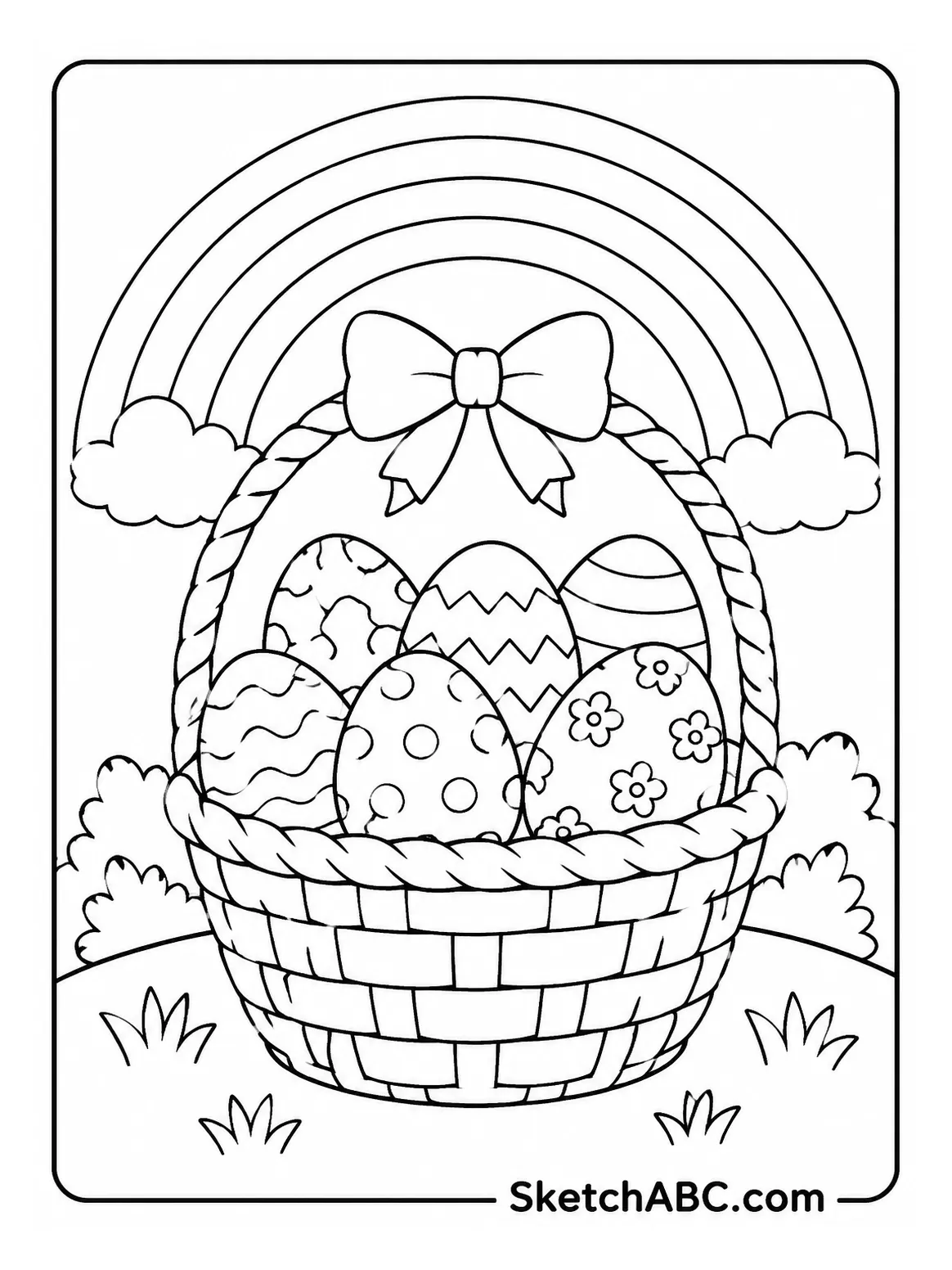 Easter Basket Rainbow coloring pages Easter Basket Rainbow coloring pages