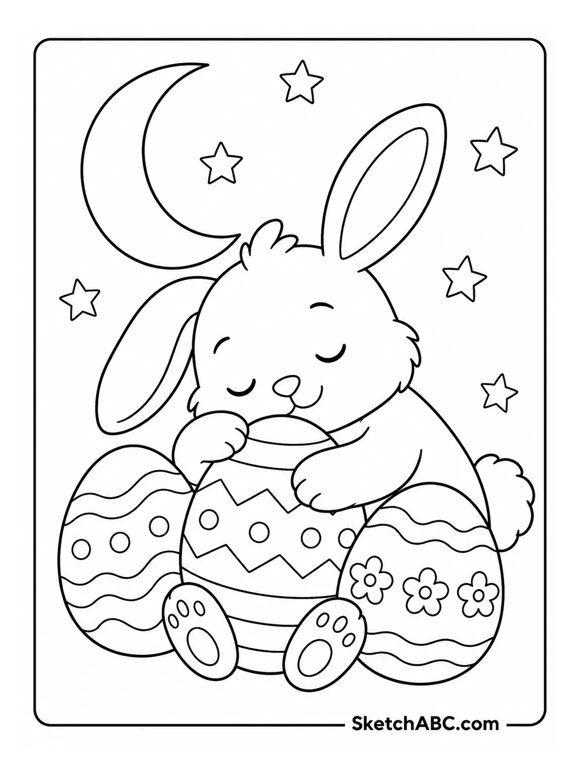 Easter Bunny Moon And Stars coloring pages Easter Bunny Moon And Stars coloring pages